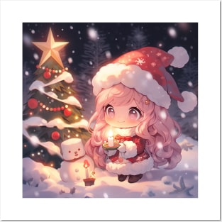 chibi girl christmas Posters and Art